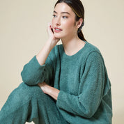 Marshmallow Crew Neck Lounge Set- Dusty Green