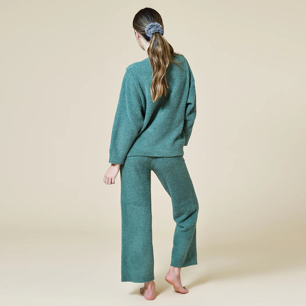 Marshmallow Crew Neck Lounge Set- Dusty Green