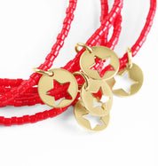 Hope Classic Bracelet - Bright Red - Star Small Gold Disc