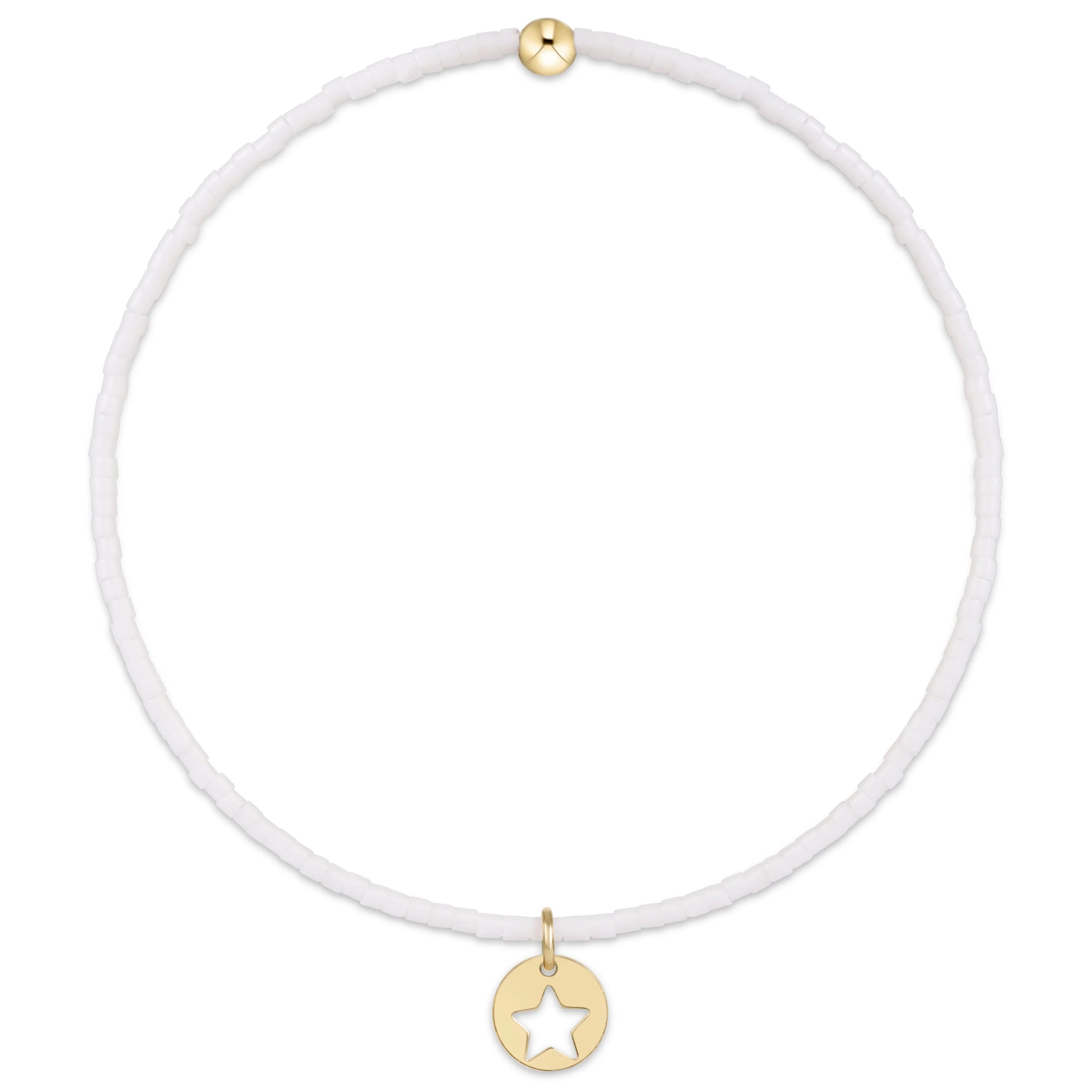 Hope Classic Bracelet -White - Star Small Gold Disc