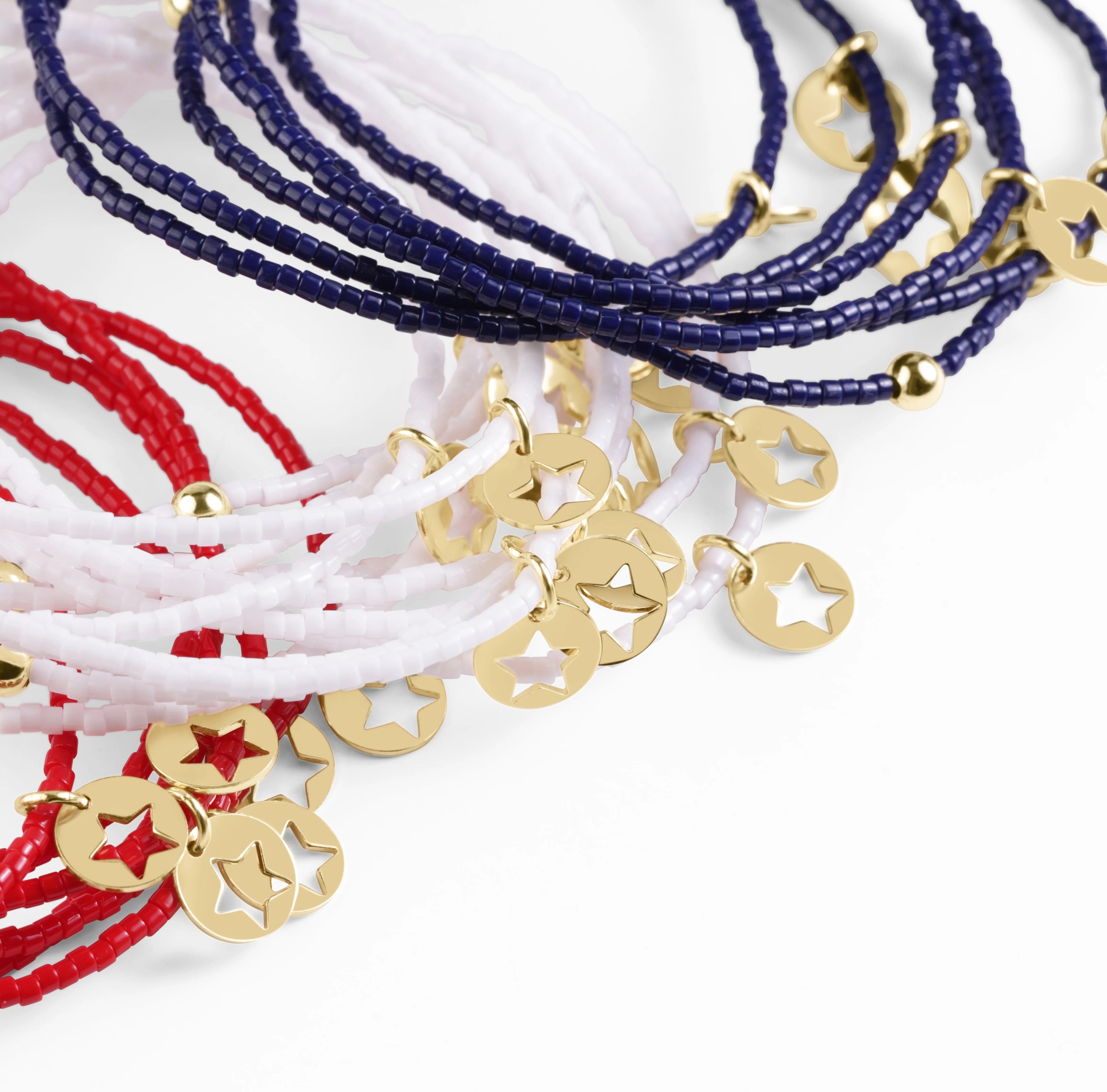Hope Classic Bracelet -White - Star Small Gold Disc