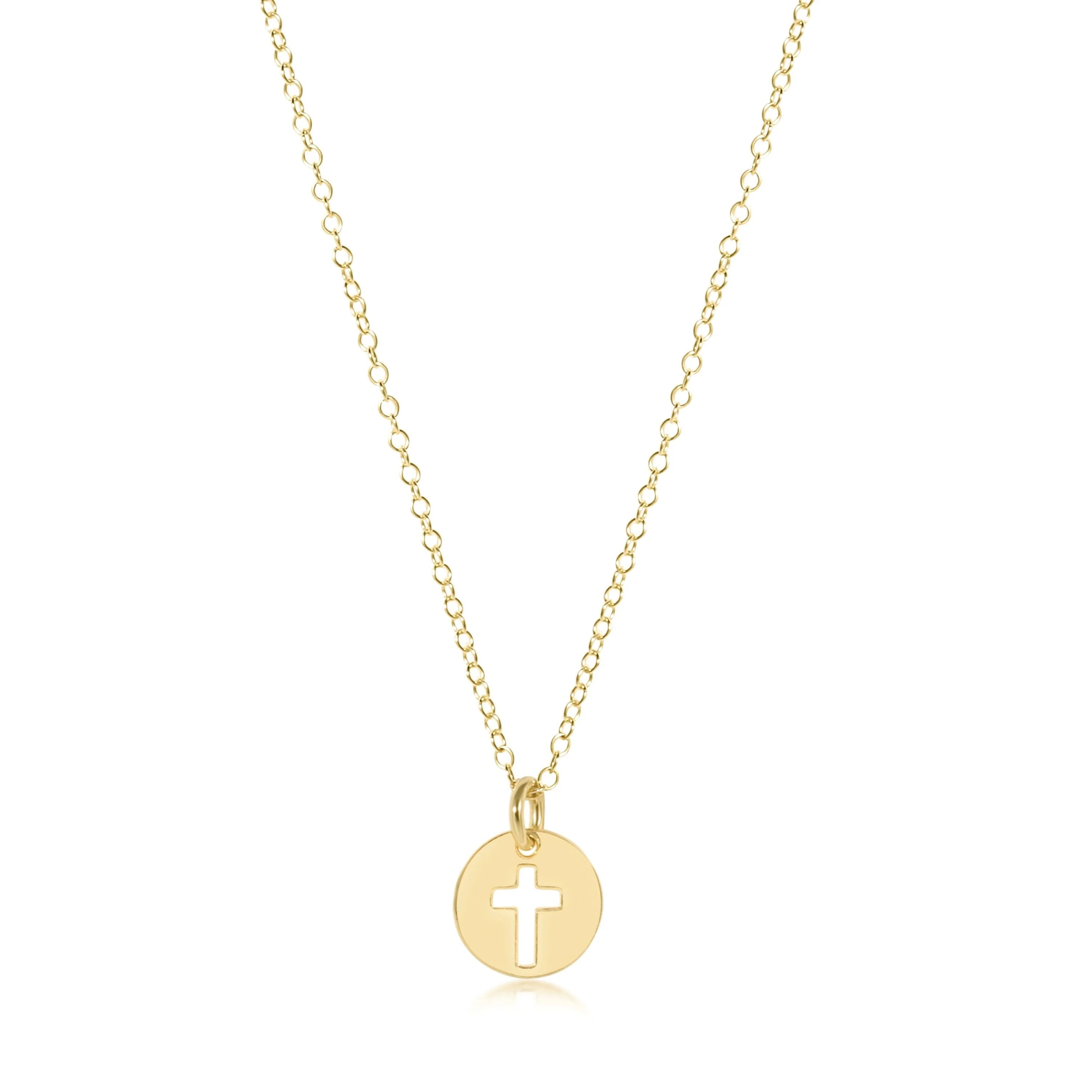 egirl 14" blessed small gold disc necklace- gold