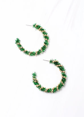 Tinsel Hoop Earring - Green