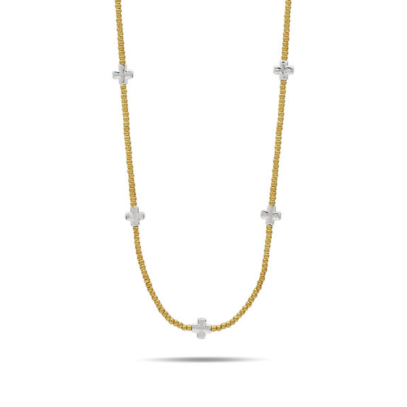 Life in Balance Cross Mini Ball Necklace