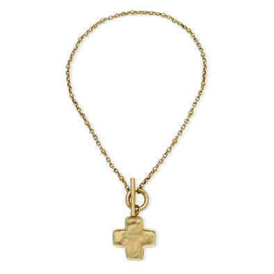Life In Balance Cross Toggle Necklace