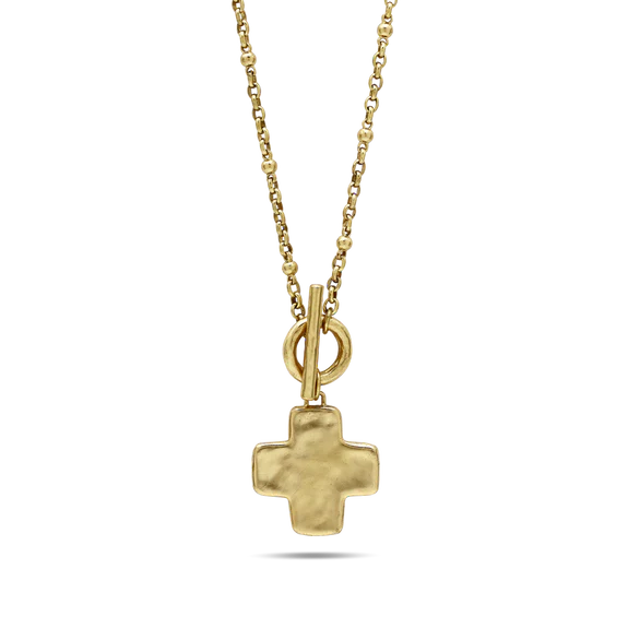 Life In Balance Cross Toggle Necklace
