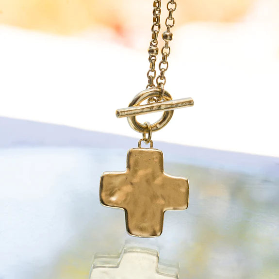 Life In Balance Cross Toggle Necklace