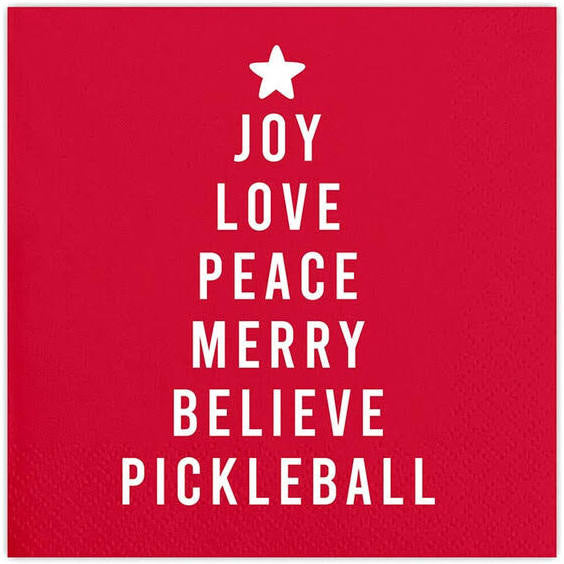 Cocktail Napkin - Joy Love Peace Pickleball