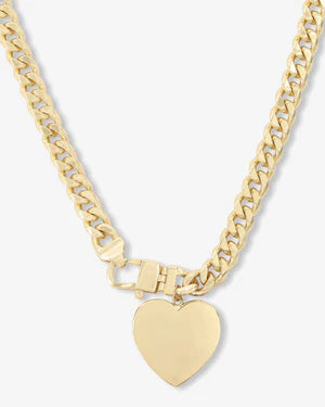 Julian XL Heart Cuban Chain Necklace 18"