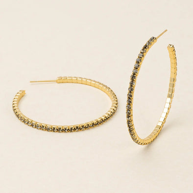 Sparkle and Shine Rhinestone Large Hoop Earring - Assorted Colors