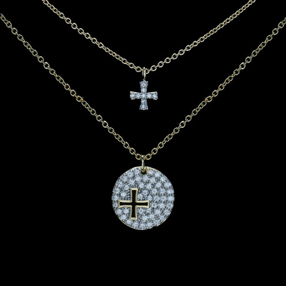 Disc With Open Cross Necklace