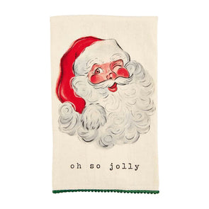 Winking Santa Flour Sack Towel