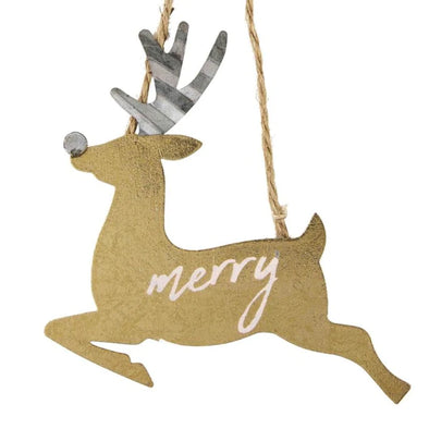 Metallic Sentiment Ornament - Merry