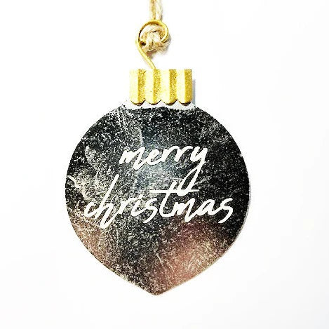 Metallic Sentiment Ornament - Merry Christmas