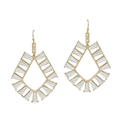 Gold Crystal Accent Geometric Earring