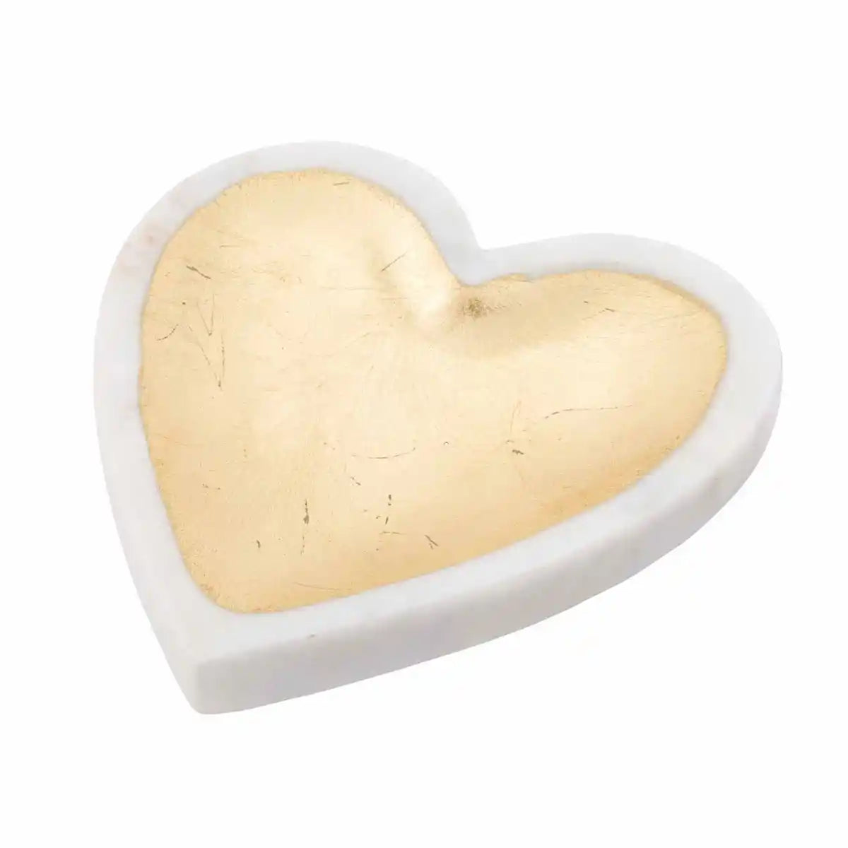 White Marble Foil Trinket Heart Dish