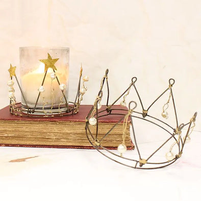 Gold Crown With Pearls- Assorted Styles