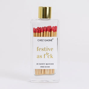 Glass Bottle Matches- Festive As F*$k
