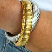 Cobra Bracelet Twisted Metal- Wide Two Tone