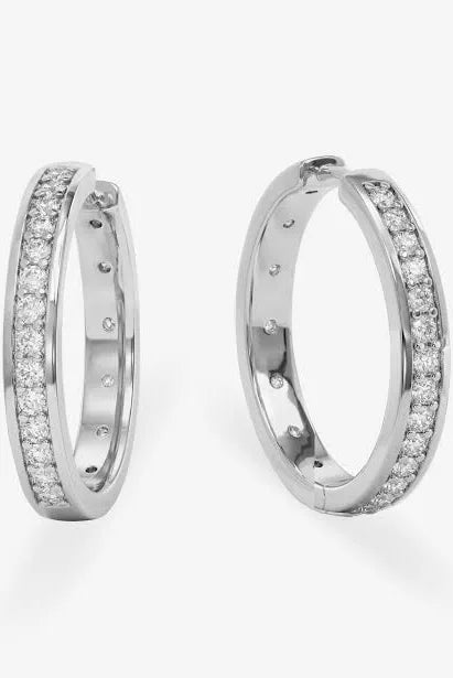 Ashley Infinity Reversible Hoops 1" - Silver