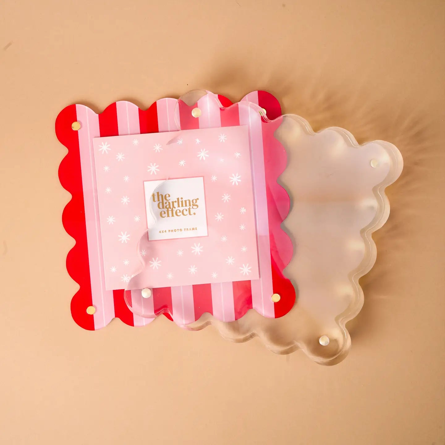 Acrylic Frame Square Scalloped- Peppermint Stripes