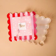 Acrylic Frame Square Scalloped- Peppermint Stripes