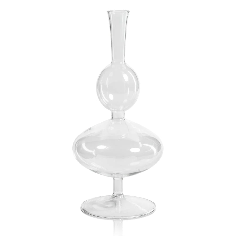 Lily Glass Footed Double Vase