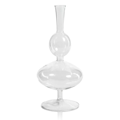 Lily Glass Footed Double Vase