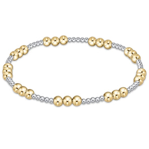 Mixed Metal Joy Pattern 4mm Bead Bracelet