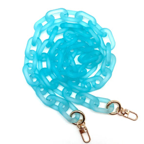 Acrylic Chain Bag Strap- Frosted Aqua
