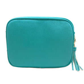 Callie Zip Top Tassel Bag- Ocean Blue