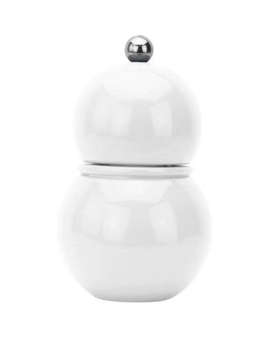 Small Bobbin Salt or Pepper Mill Grinder - White