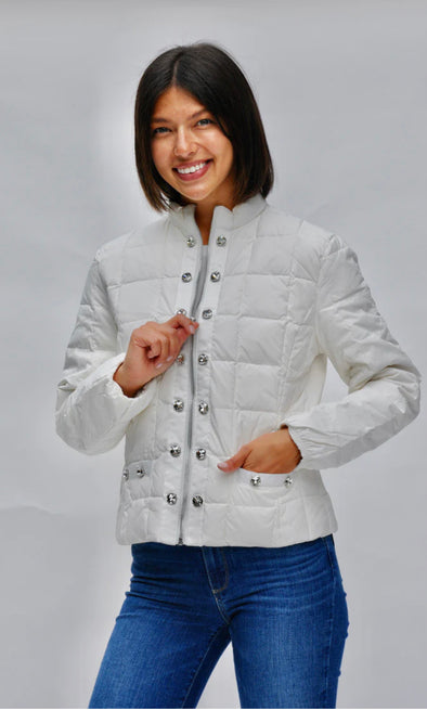 Lia Puffer Jacket With Stones / Antique White