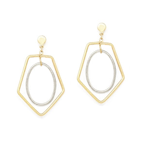 Gold and Silver Geometric Earring