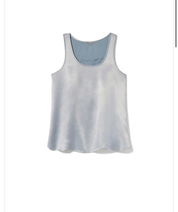 PJ Harlow Laura Satin Racerback Tank- Morning Blue