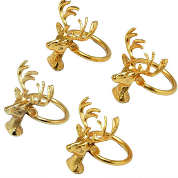 Gilded Deer Napkin Rings