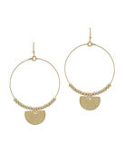 Round w/ Charm Earring- Gold