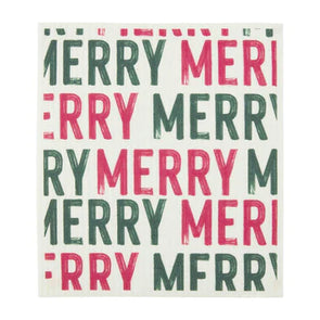 Christmas Sponge Dishcloth - Merry Merry