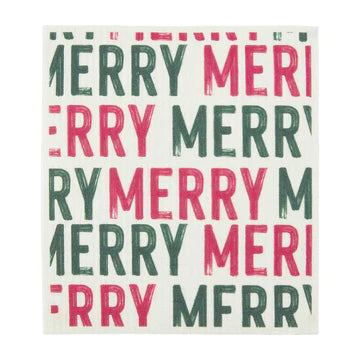 Christmas Sponge Dishcloth - Merry Merry