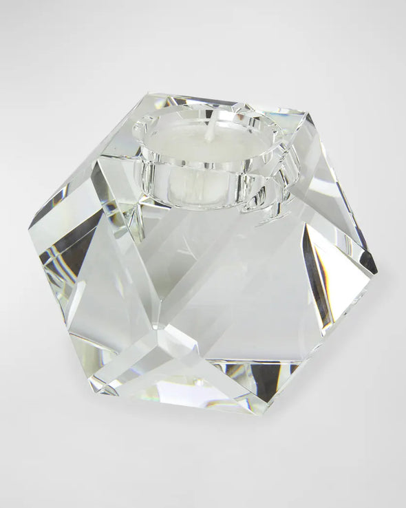 Crystal Diamond Cut Votive Candle Holder / Small