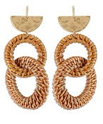 Double Rattan Dangle Earrings