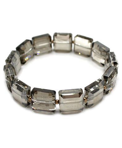 Square Acrylic Stretch Bracelet / Black Diamond