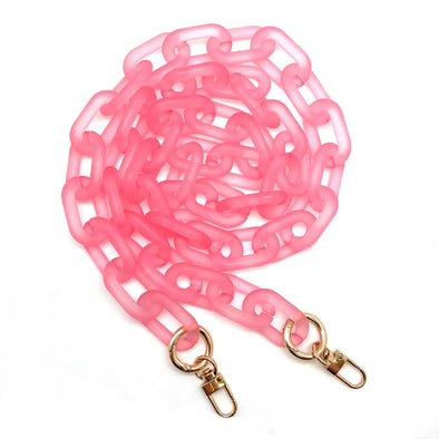 Acrylic Chain Bag Strap- Frosted Coral