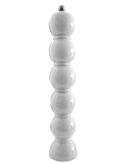 Large Bobbin Salt or Pepper Mill Grinder - White