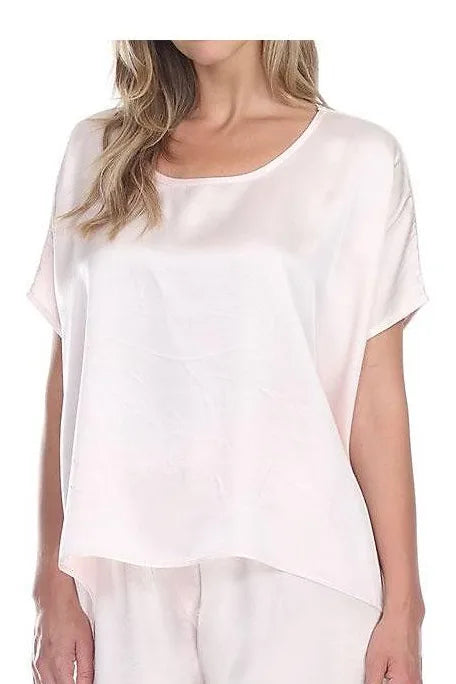 PJ Harlow Roxxy Satin Tee- Blush