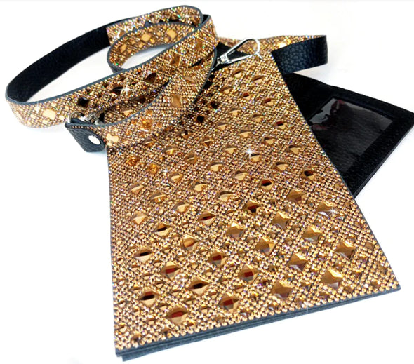 Rhinestone Bling Cellphone Purse / Solid Gold