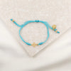 Filled By Faith Open Gold Cross Bracelet- Turquoise
