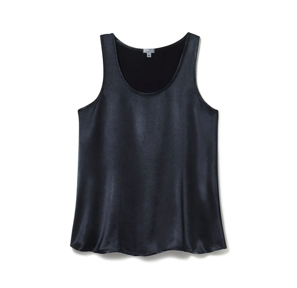 PJ Harlow Laura Satin Racerback Tank- Navy