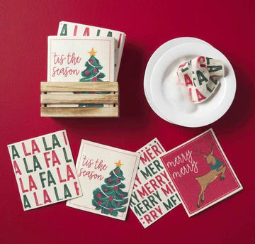 Christmas Sponge Dishcloth - Fa La La