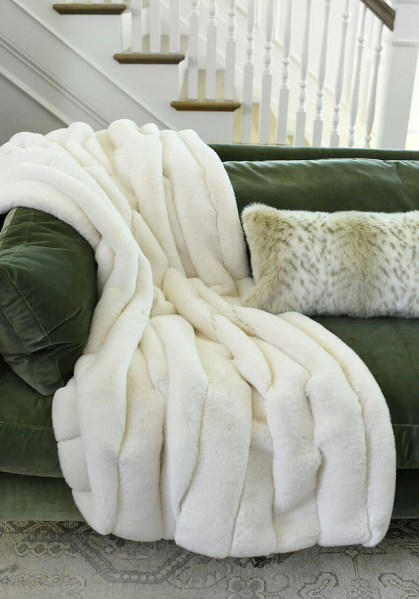 Posh Fur Throw - Ivory